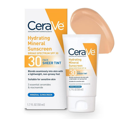 Cerave Hydrating Sunscreen Face Sheer with Tint - SPF 30