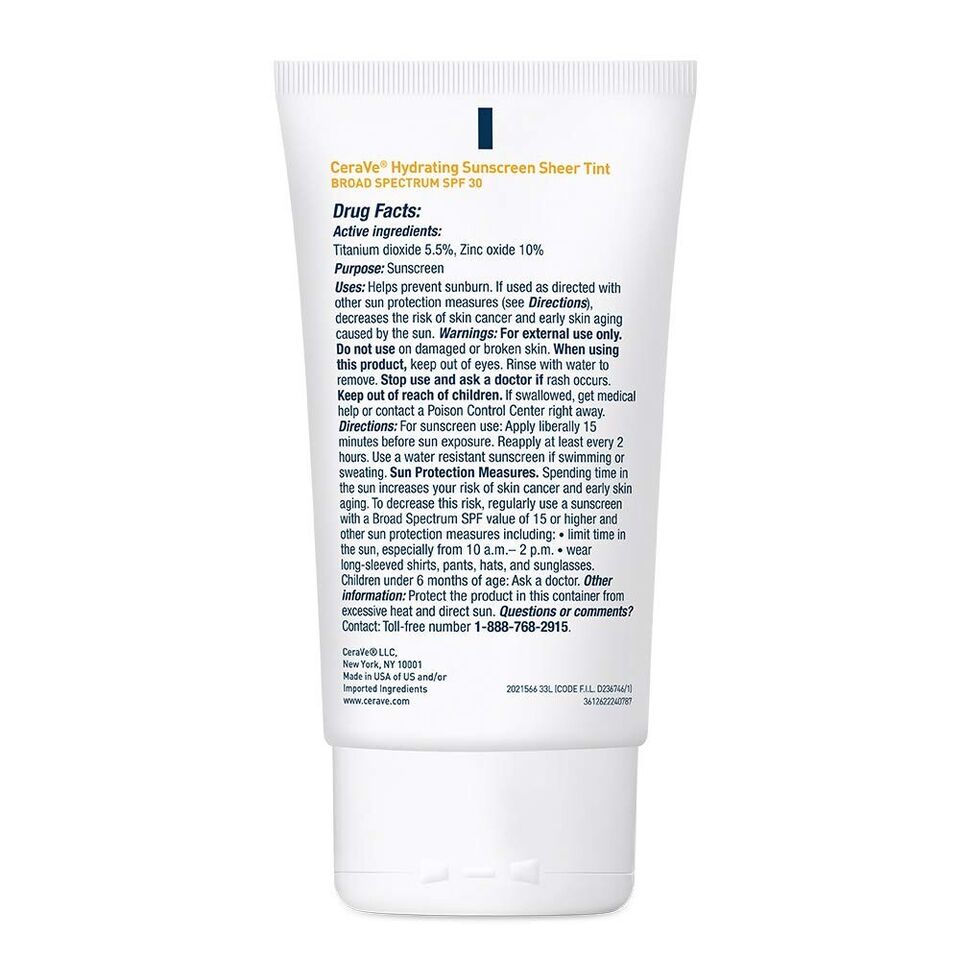 Cerave Hydrating Sunscreen Face Sheer with Tint - SPF 30