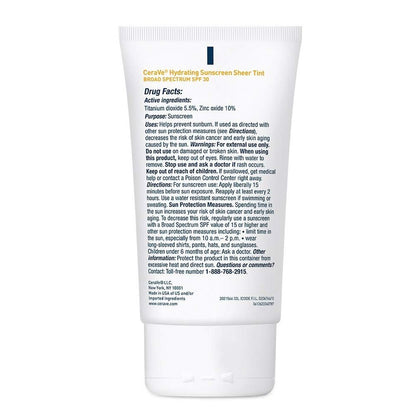 Cerave Hydrating Sunscreen Face Sheer with Tint - SPF 30